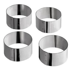 MATFER BOURGEAT Pro Stainless Steel Tarte Ring Set of 4 D50mm H50mm NWT